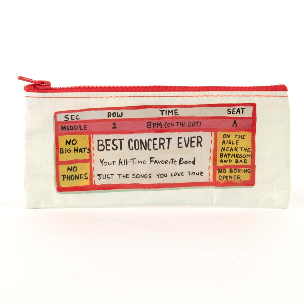 BlueQ, Pencil Pouch, Art & School, 4.25"x8.5", Best Concert Ever, 521172